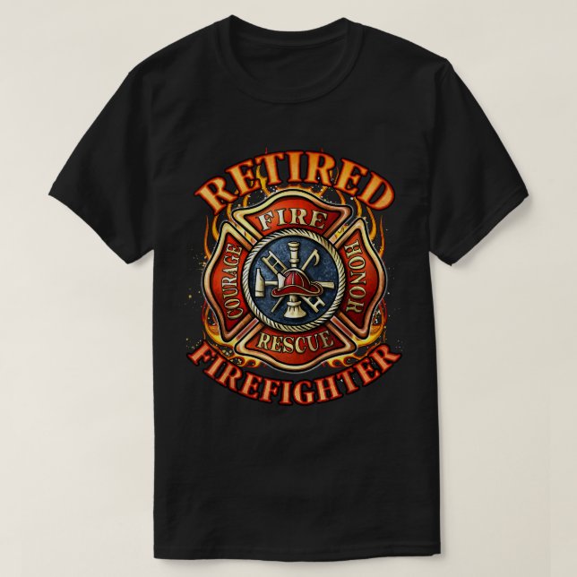 Retired Firefighter Gift Fireman Retirement Party  T-Shirt (Design Front)
