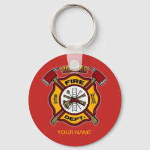RETIRED FIREFIGHTER KEYCHAIN