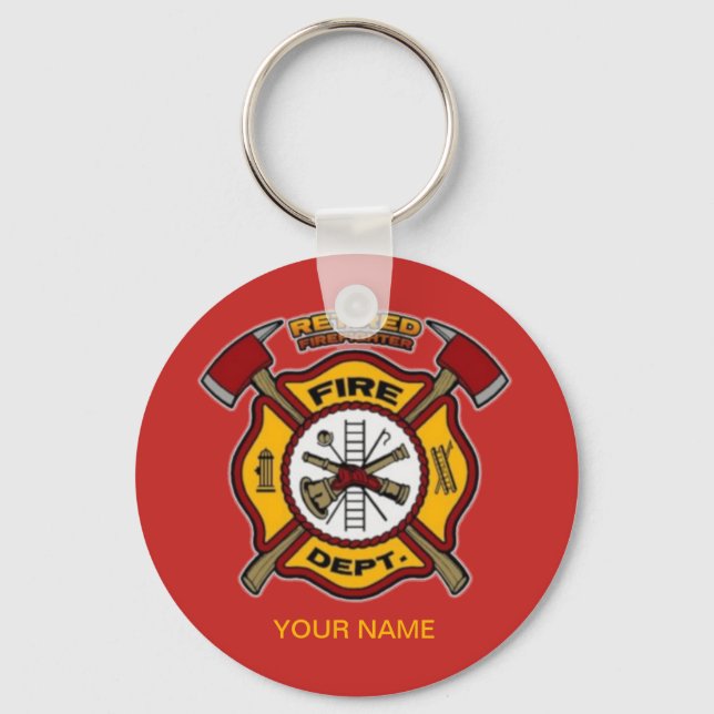RETIRED FIREFIGHTER KEYCHAIN (Front)