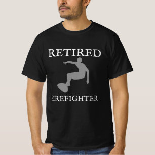 Retired Firefighter Surfer Dude Retirement Gift T-Shirt