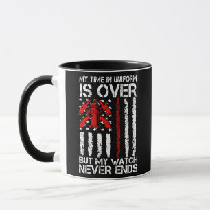 Retired Firefighter Thin Red Line Funny Mug