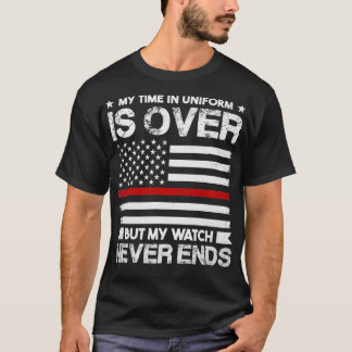 Retired Firefighter Thin Red Line Retirement Firem T-Shirt