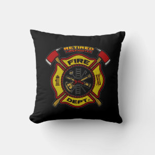 RETIRED FIREFIGHTER THROW PILLOW
