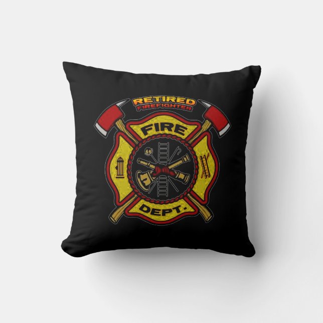 RETIRED FIREFIGHTER THROW PILLOW (Front)