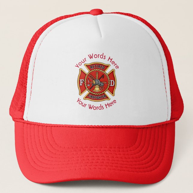 Retired Fireman's Cross Trucker Hat (Front)
