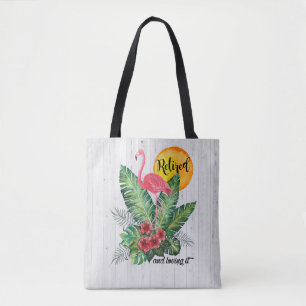 Retired Flamingo Watercolor Tote Bag