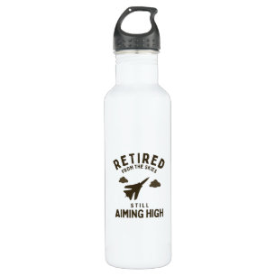 Retired from sky funny air force retirement saying 710 ml water bottle