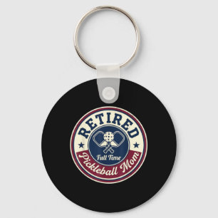 Retired Full Time ckleball Mom Mothers Day Retro Keychain