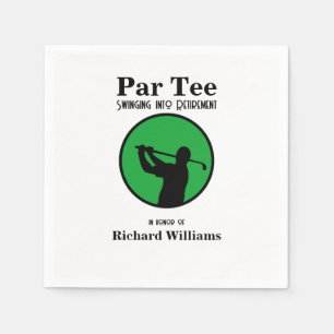 Retired Golf Player Swinging into Retirement Napkin
