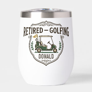 Retired Golfing Golf Cart Crest Personalized