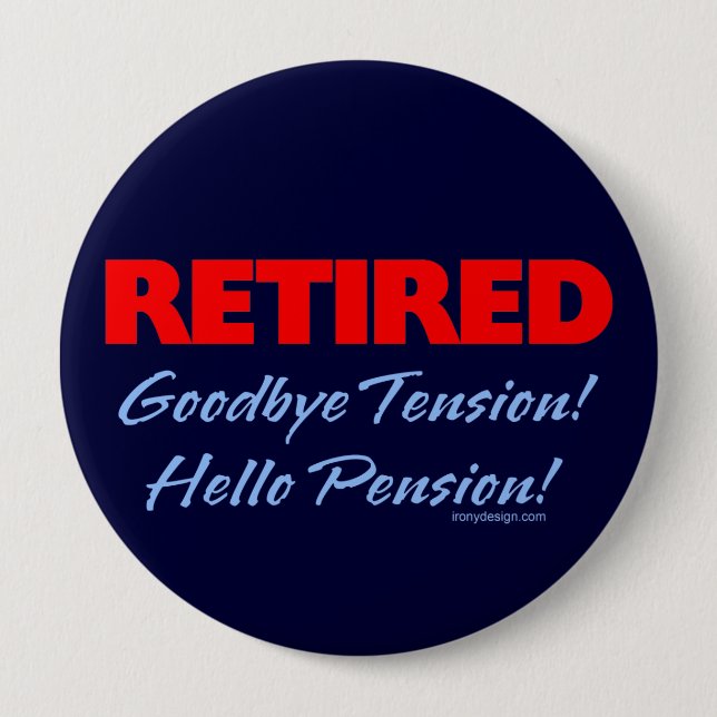 Retired Goodbye (dark blue) 4 Inch Round Button (Front)