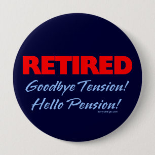 Retired Goodbye (dark blue) 4 Inch Round Button