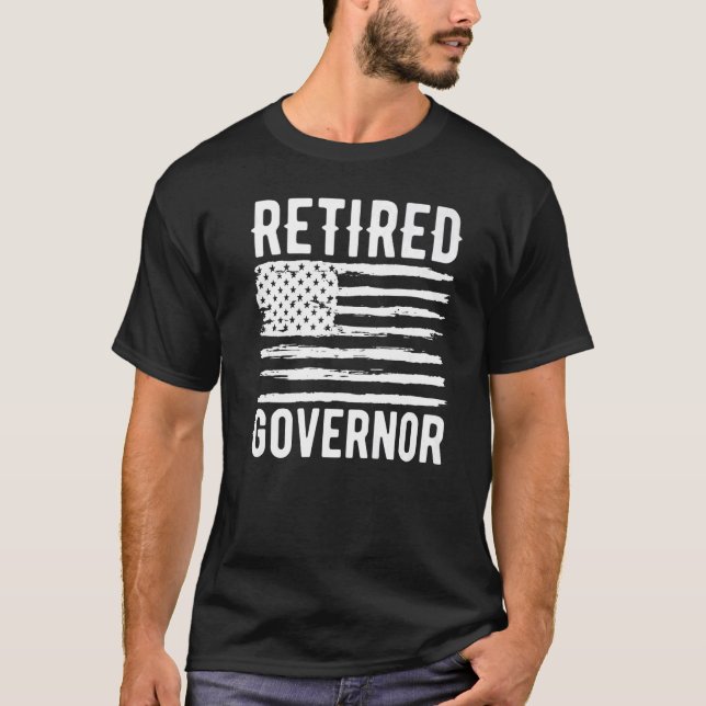 Retired Governor Profession American Flag Premium T-Shirt (Front)