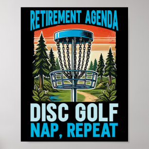 Retired Grandpa Retirement Agenda Disc Golf Nap Re Poster