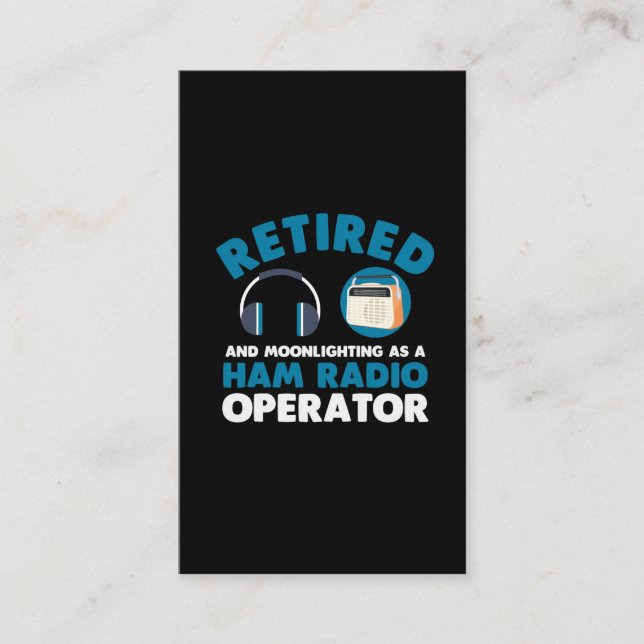 Retired Ham Radio Operator Retirement Radio Tower Business Card (Front)