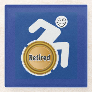 Retired Handicapped Glass Coaster