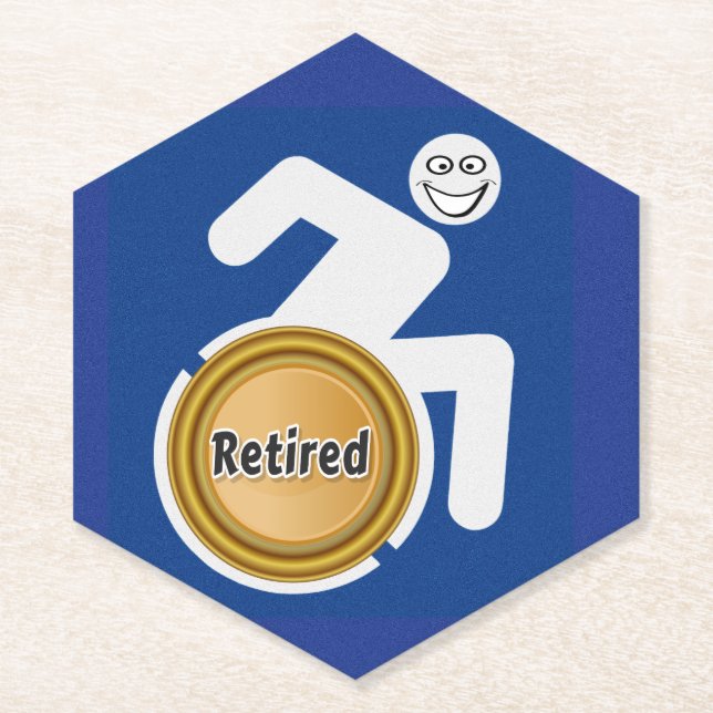 Retired Handicapped Paper Coaster (Front)