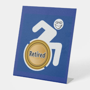 Retired Handicapped Pedestal Sign