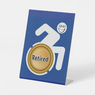 Retired Handicapped Pedestal Sign