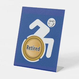 Retired Handicapped Pedestal Sign