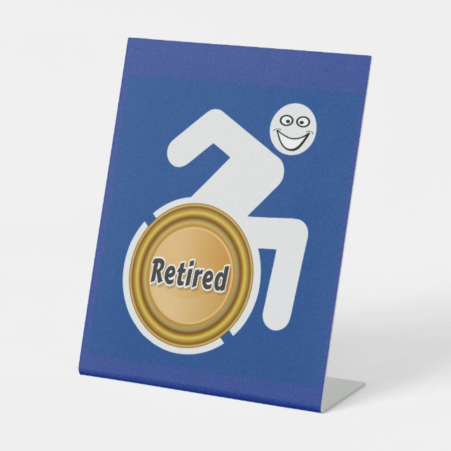 Retired Handicapped Pedestal Sign (Front)