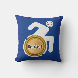 Retired Handicapped Throw Pillow
