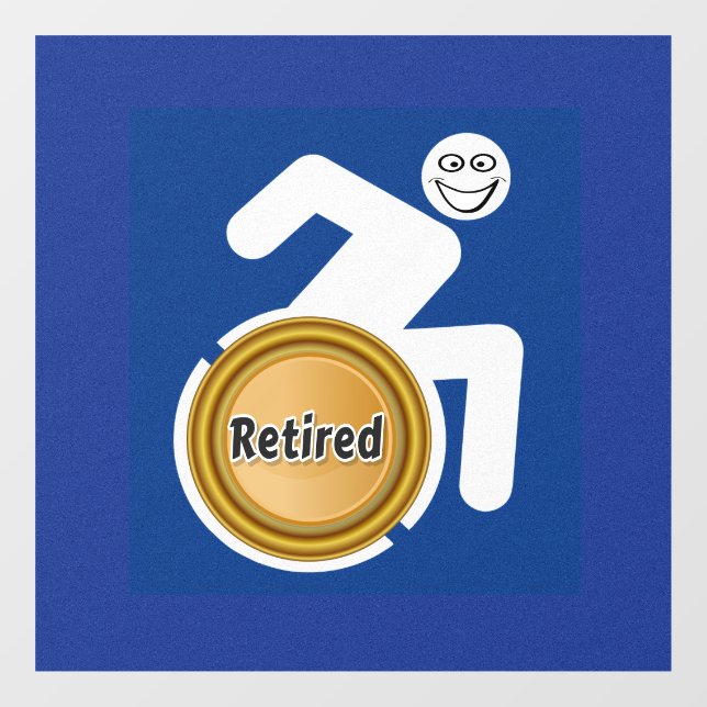 Retired Handicapped Window Cling (Sheet)