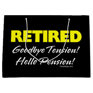 Retired Hellow Pension (Dark) Large Gift Bag