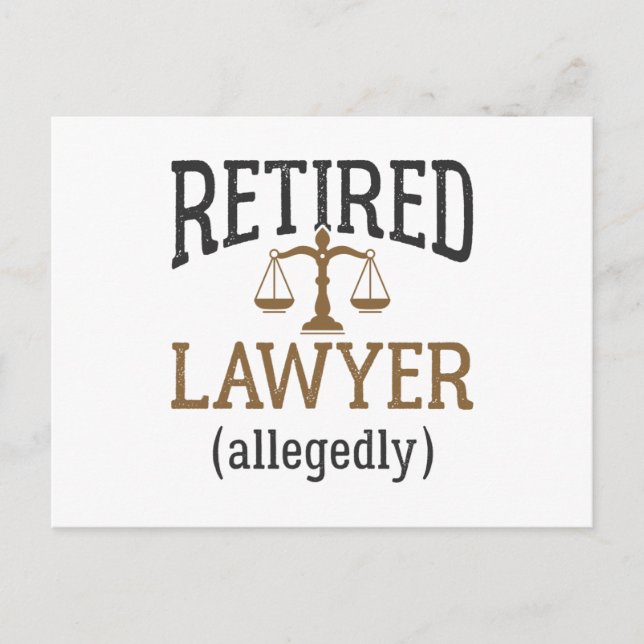 Retired Lawyer Allegedly Attorney Retirement Postcard (Front)