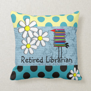 Retired Librarian Book Bird PIllow II