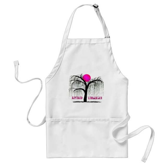 Retired Librarian Gifts Weeping Willow Design Standard Apron (Front)