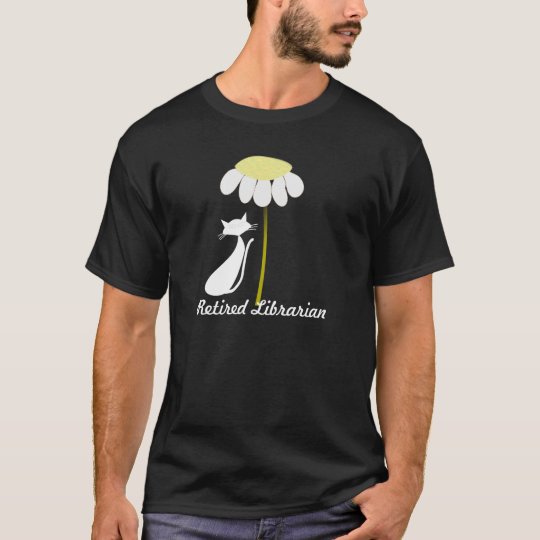 Retired Librarian T-Shirts Cat Design