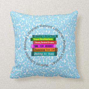Retired Librarian Throw Pillow