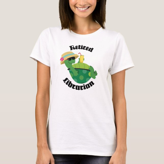 Retired Librarian Turtle T-Shirt (Front)