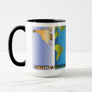 Retired Librarian World Map Mug