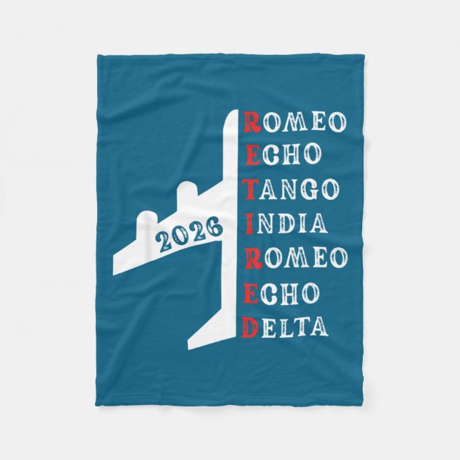 Retired Lot 2026 Phonetic Alphabet Retirement Gift Fleece Blanket (Front)
