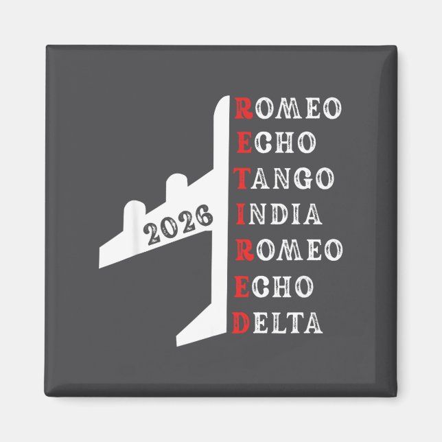 Retired Lot 2026 Phonetic Alphabet Retirement Gift Magnet (Front)