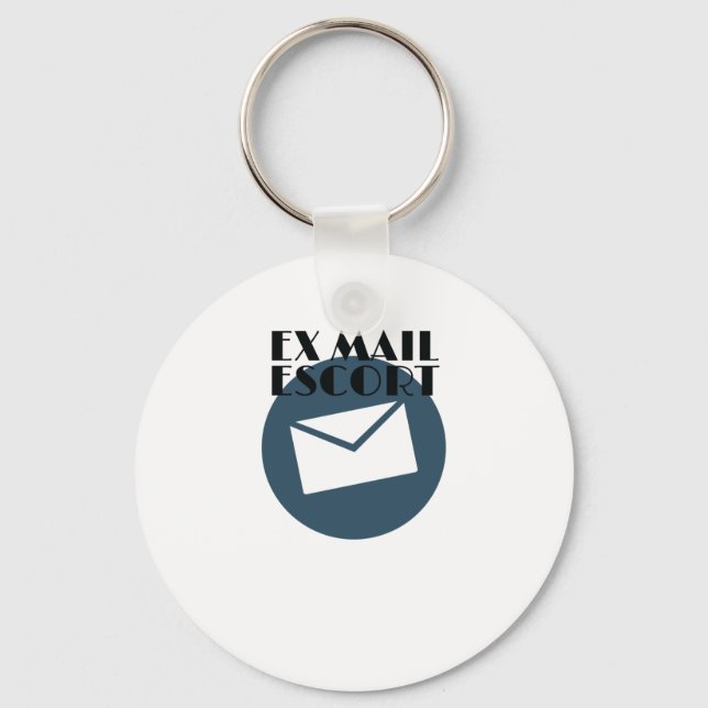 Retired Mailman Ex Mail Escort Mail Carrier Keychain (Front)