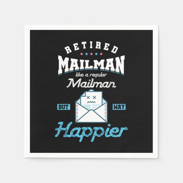 Retired Mailman Postal Worker Postman Post Office  Napkin (Front)