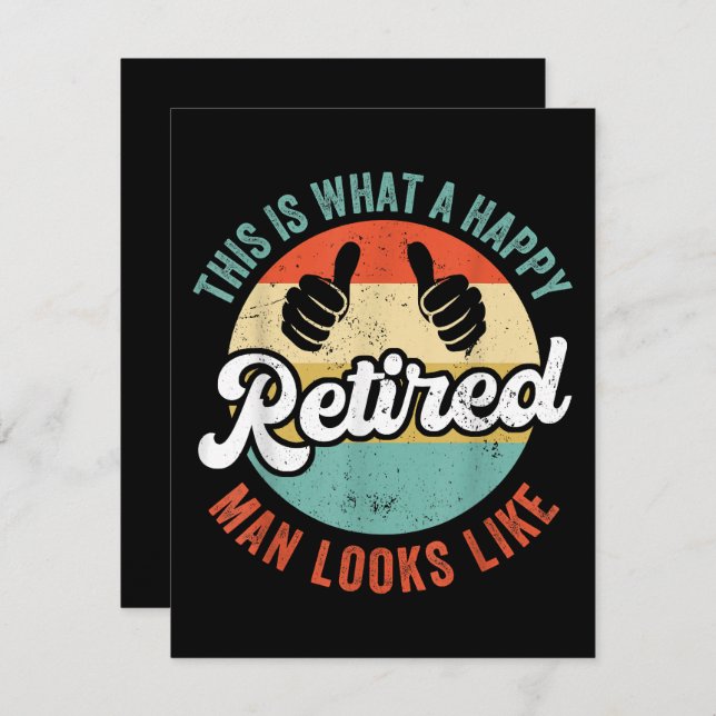 Retired Man Funny Retirement  Enclosure Card (Front/Back)
