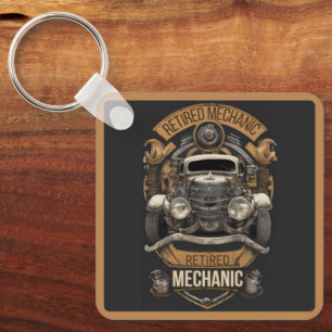 Retired Mechanic Keychain