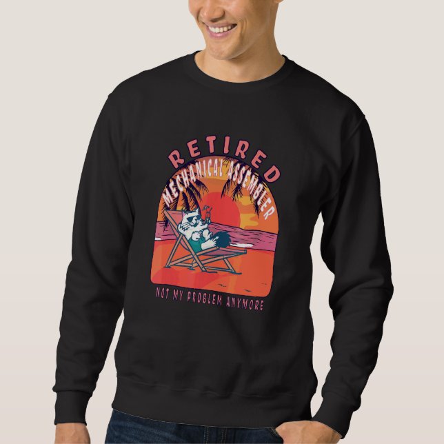 Retired Mechanical Assembler  Vintage Retirement Sweatshirt (Front)