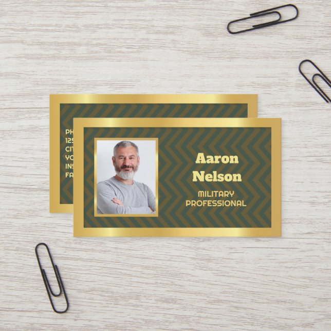 Retired Military Custom Photo Business Card (Front/Back In Situ)