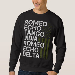 RETIRED Military Men Women Phonetic Alphabet Retir Sweatshirt