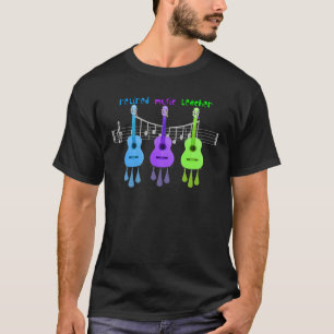Retired Music Teacher 3 Guitars Design T-Shirt