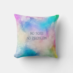 Retired Name Funny Artistic No Boss No Problem Throw Pillow