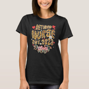 Retired Nurse 2023 Retirement for Women 2023 Leopa T-Shirt