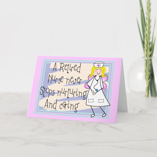Retired Nurse Angel Art Cards & Gifts (Front)