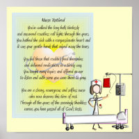 Retired Nurse Art Poster & Poem