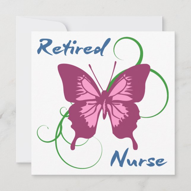 Retired Nurse (Butterfly) Card (Front)